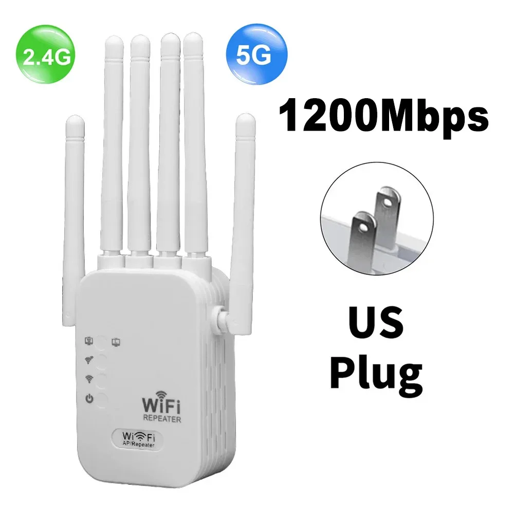 1200Mbps WiFi Repeater Dual Band 2,4G 5G Wireless Signal Extender Wifi Verstärker Router Long Range Wi-fi Booster für Office Home