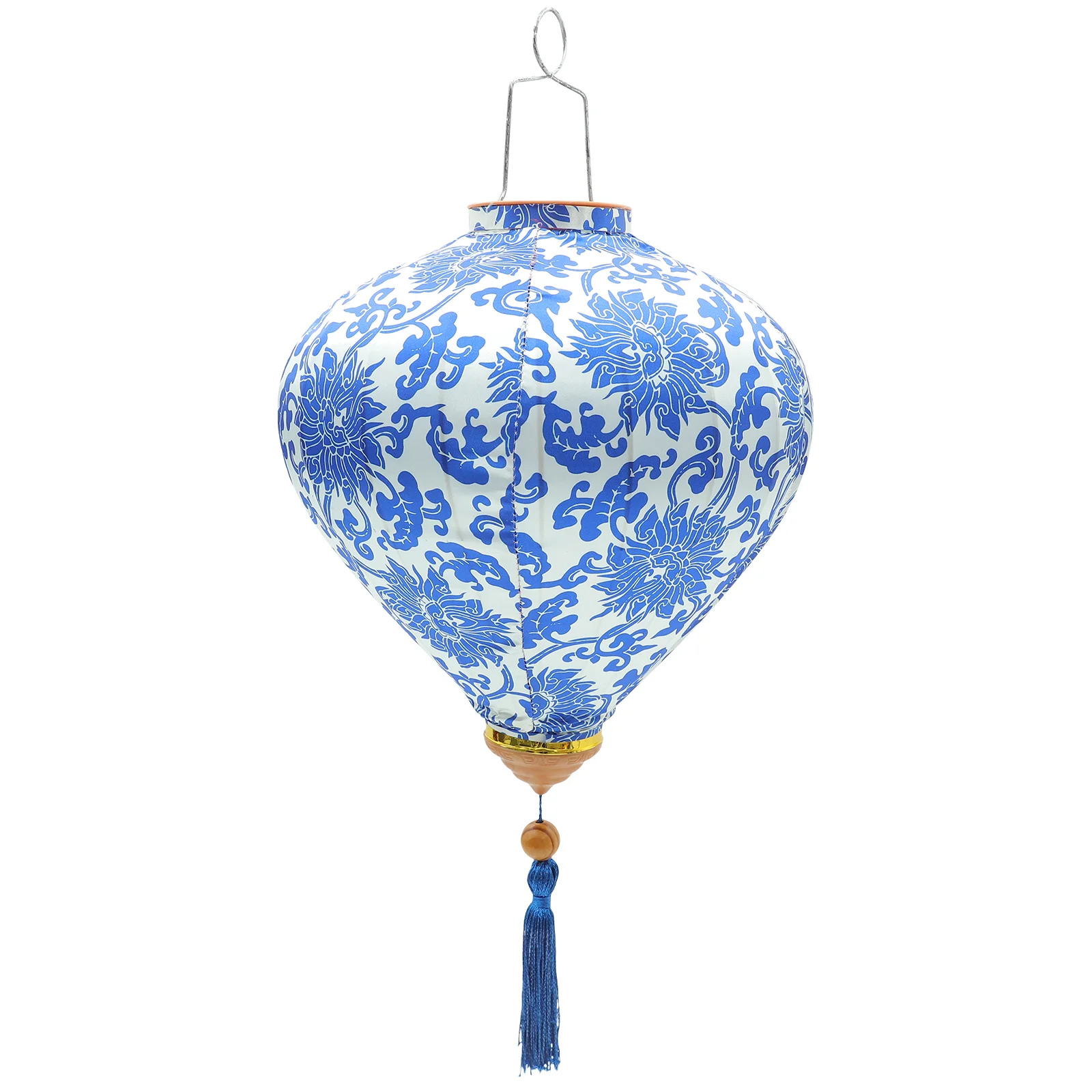 

Vietnamese Oval Silk Decorate Chinoiserie Chinese Lanterns Decorates Lampshade Tassel Oriental Decorate