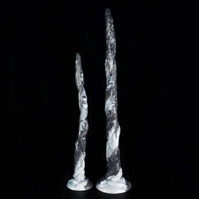 Extra Long Fantasy Anal Whip Plug with Suction Base 4 Soft Colorful Liquid Silicone Styles for Men Women Adult Pleasure Use