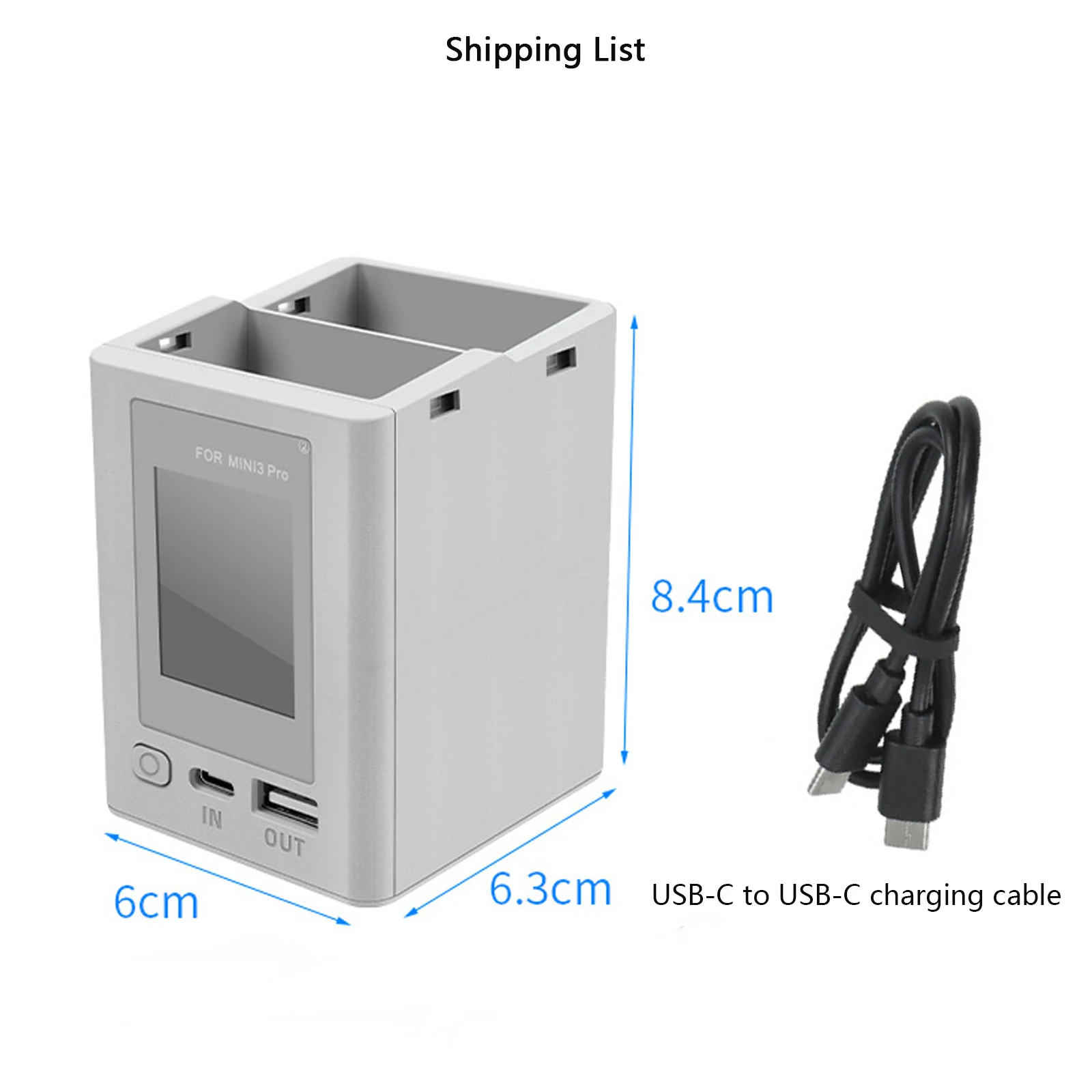 For DJI Mini 4 Pro/Mini 3 Pro Charging Butler Digital Display Charging Hub Battery Intelligent Charger Drone Accessories