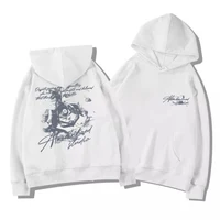 Sudadera con Capucha Estampada con Letras 'Rose' 2026, Estilo Informal para Hombre y Mujer, Otoño Invierno, Uso Diario, Vacaciones, Fitness, Casual, Holgada y Cálida