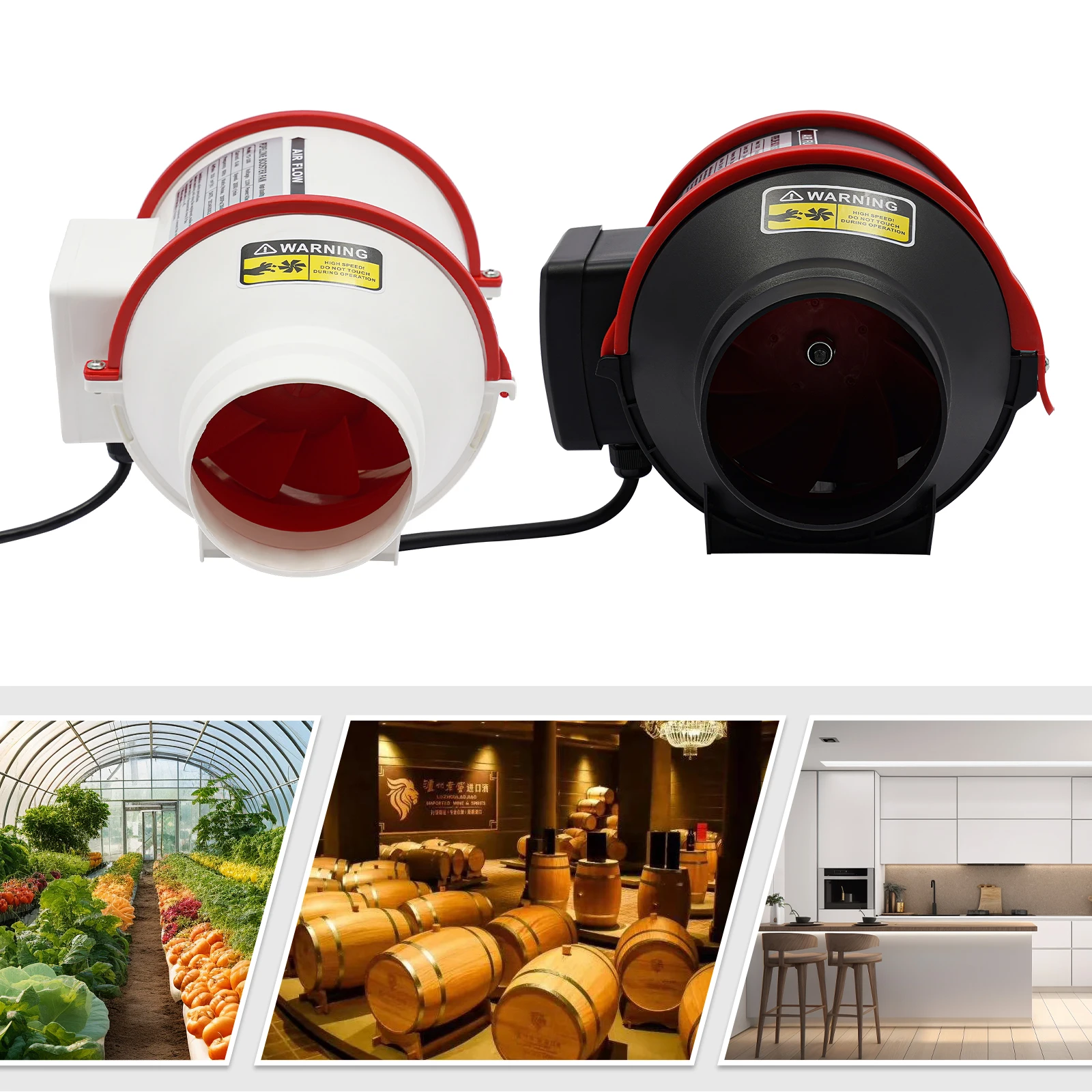 Ventilateur de tuyau d'échappement 40W, ventilateur de ventilation à faible bruit