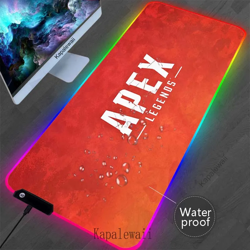 

LED Waterproof Apex Legends Mouse Pad RGB XXL Oversize Mousepad Rubber Keyboard Pad Gaming Setup Accessories Mouse Mat 900x400mm