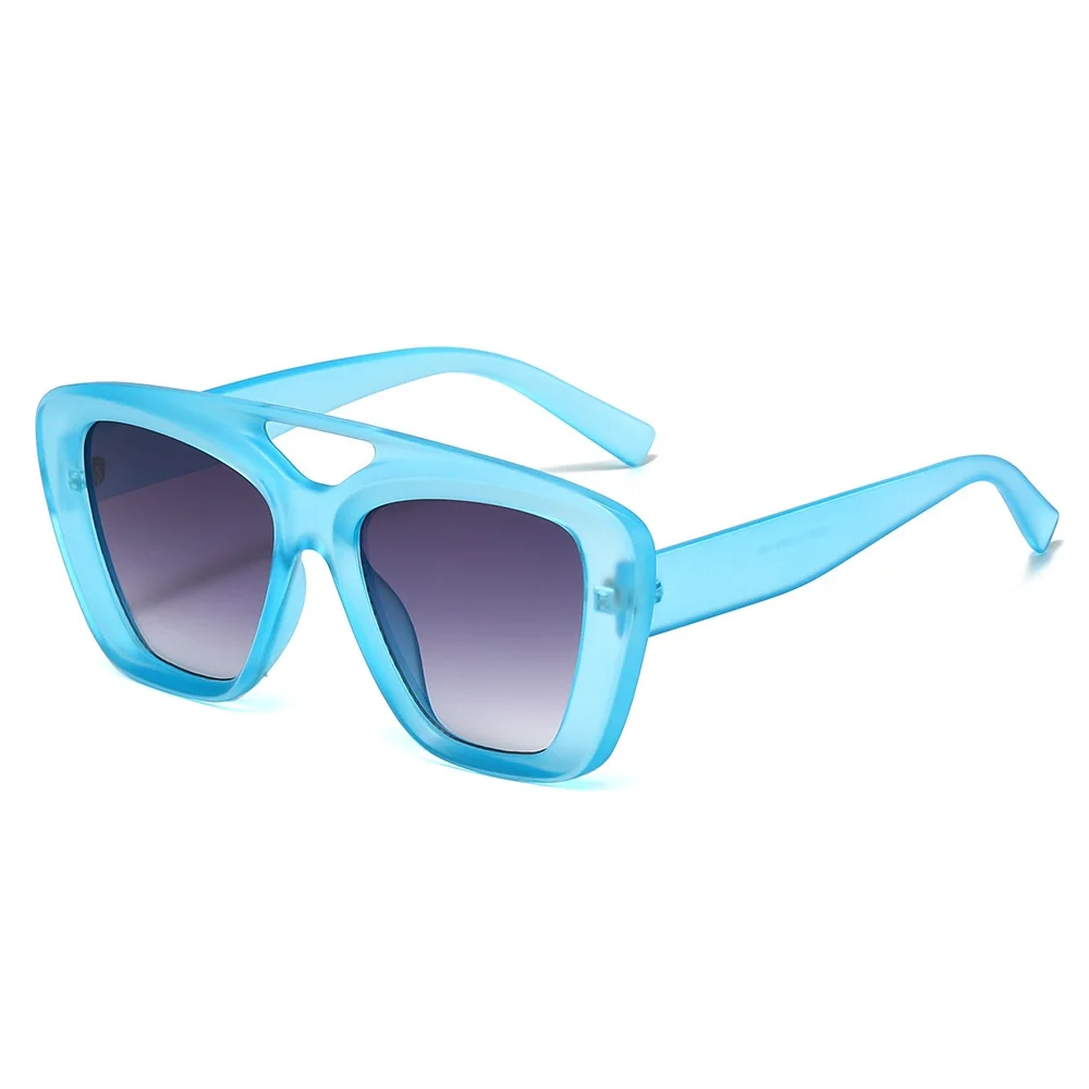 

New Luxury Double Beam Gradient Irregular Square Women Sunglasses 2025 Retro Jelly Color Design Sun Protection Men Glasses UV400