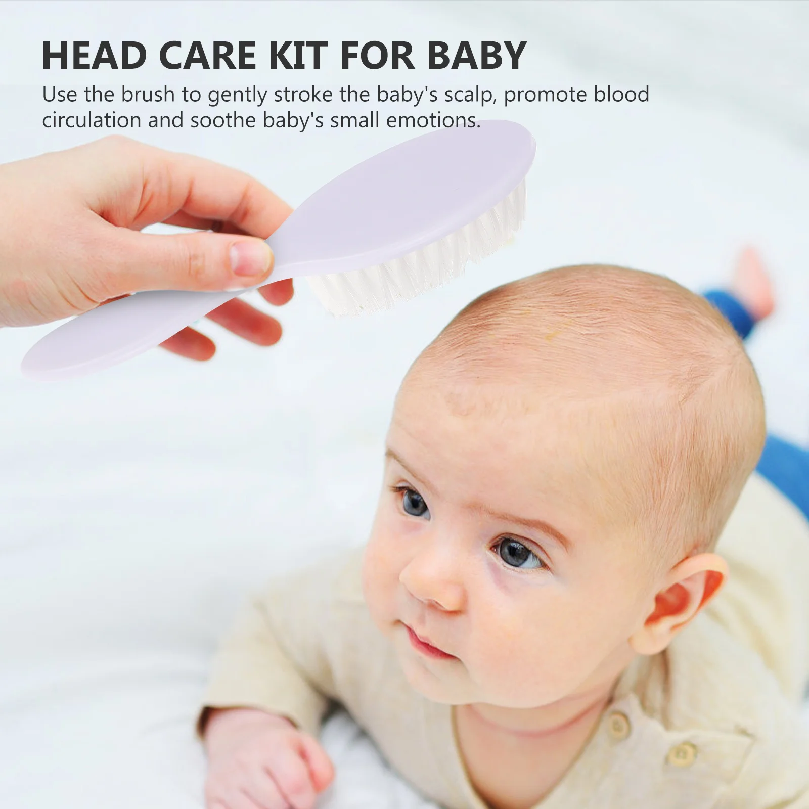 

1 set 1 Set Massage Brush Washing Brush Comb Kit For Infant Hair Care Lightweight Portable Shower Hair Washing Tool White