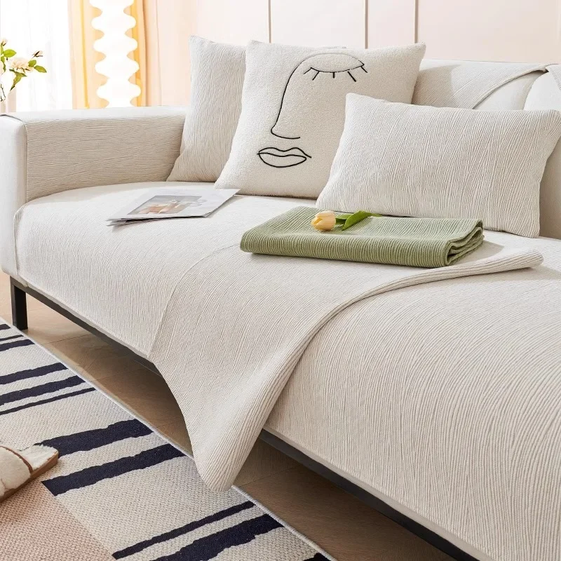 Four Seasons Universal Sofa Cover Solid Color Chenille Couch Cover Anti-Pet Scratching Protector Mat for Living Room Fundas Sofa