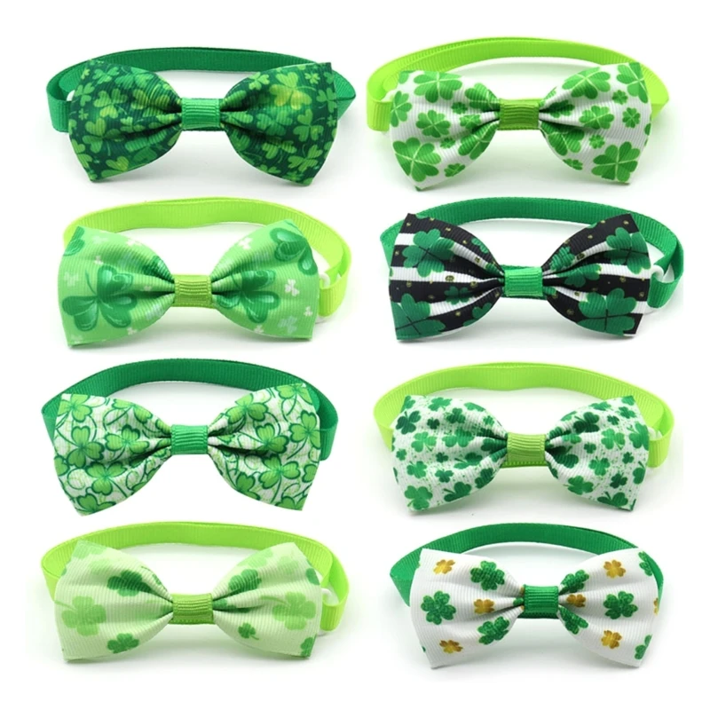 Shamrocks Dogs Collar Soft and Comfortable Adjustable Collar Bowties