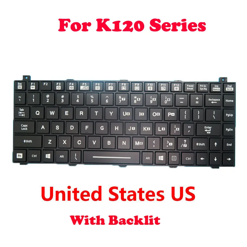 K120 Series Laptop Backlit Keyboard For GETAC K120 G1 G2 / K120 G2-R English US UK Canada CA Canadian French CF Korean KR NL New