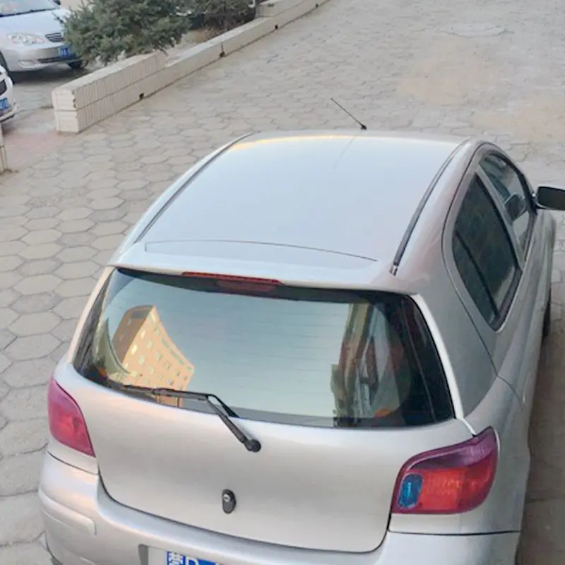 ABS Material Car Rear Wing Primer Carbon fiber look Glossy black Unpainted Color Rear Spoiler For Toyota Echo Vitz  2002-2011