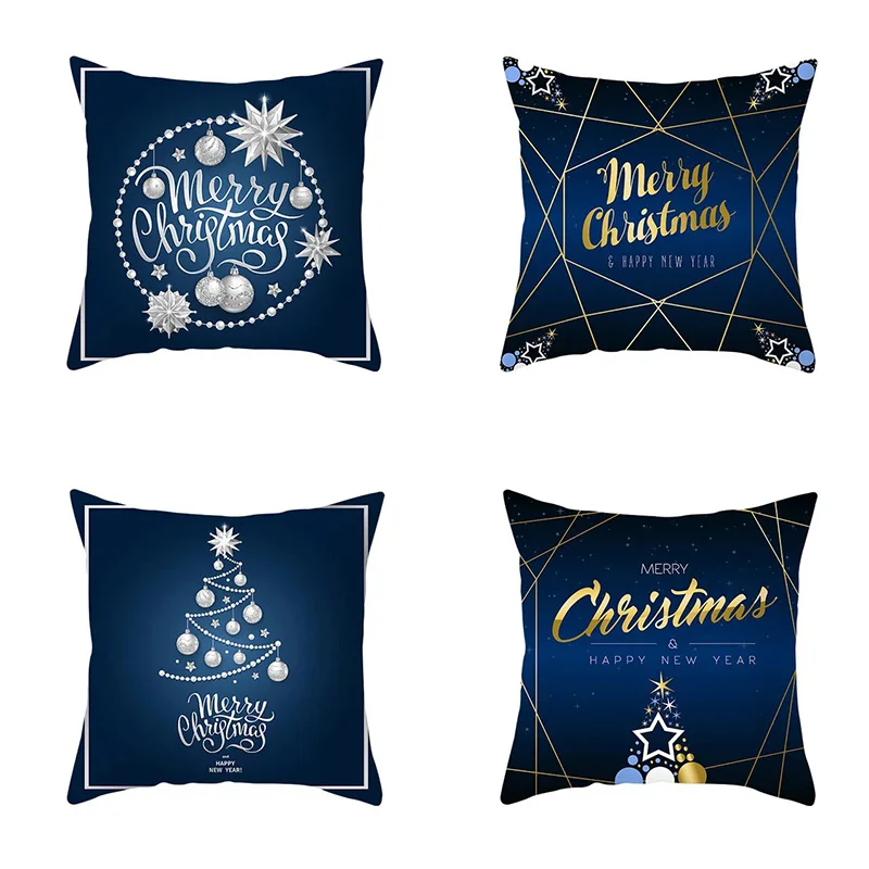 Christmas Themed Pillowcases Car Accessories Office Santa Claus Living Room Sofa Christmas Pillowcases