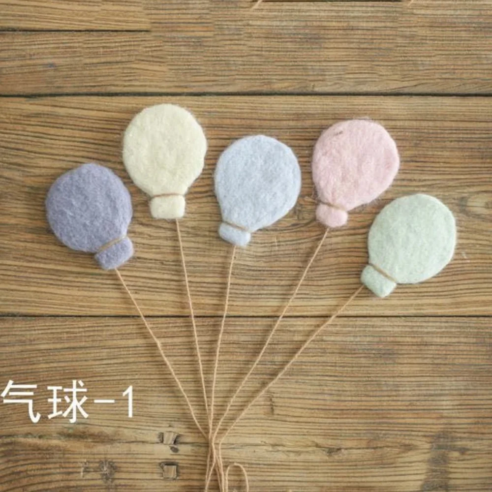 5pcs/set Newborn Photo Shooting Props Simple Cute Handmade Wool Felt Balloon Mini Souvenirs Posing Photoshoot Accessories Props