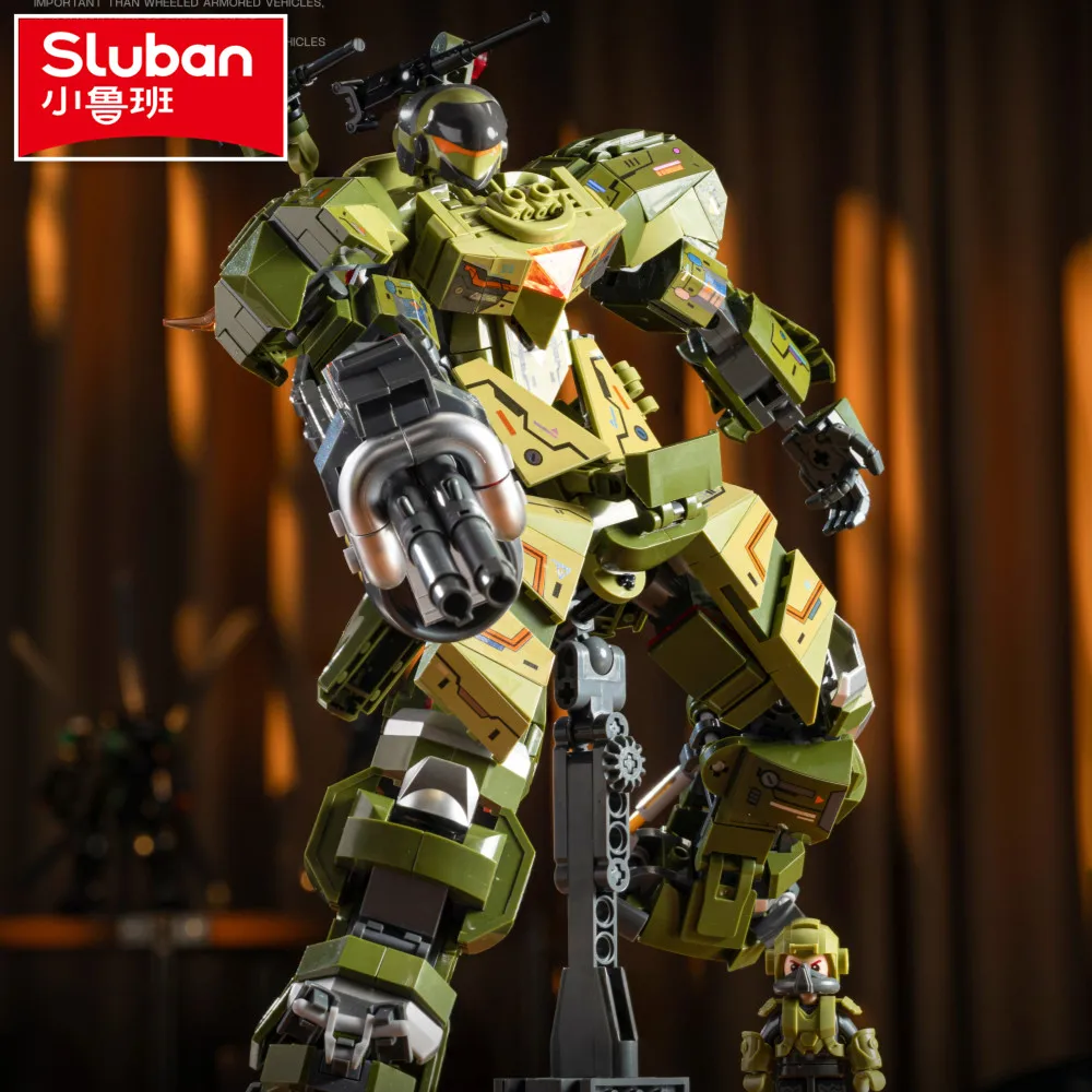 

598Pcs DIY Robot Model Building Blocks Main Battle Maneuver Design Educational Toy for Children Armed Support Future Wars Theme