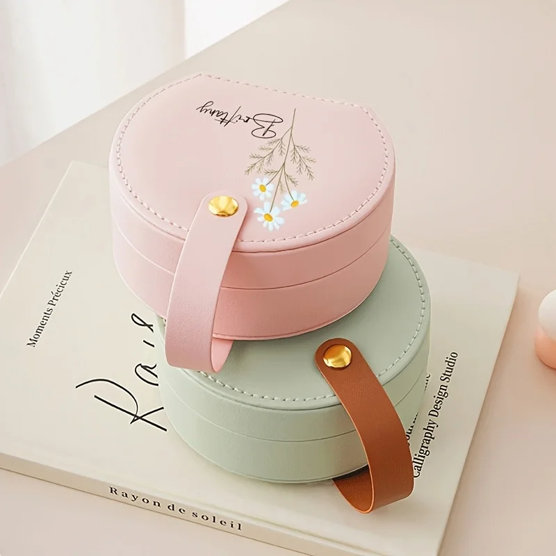 

Mini Jewelry Organizer Display Travel Jewelry Case Boxes Earrings Necklace Ring Portable Handbag Jewelry Box Leather Storage