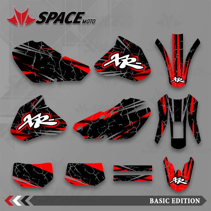 

SPACE Motorcycle Graphics Background Decals Stickers Kit Number Name Customize For Honda 96-04XR250