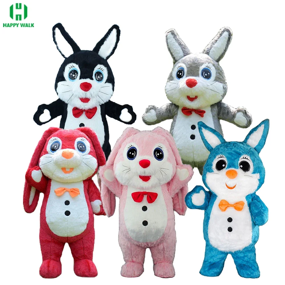 

2/2.6m Inflatable Bunny Mascot Costume Blow Up Fur Suit Cosplay Suit Full Body Furry Easter Rabbit Costumes For Adult