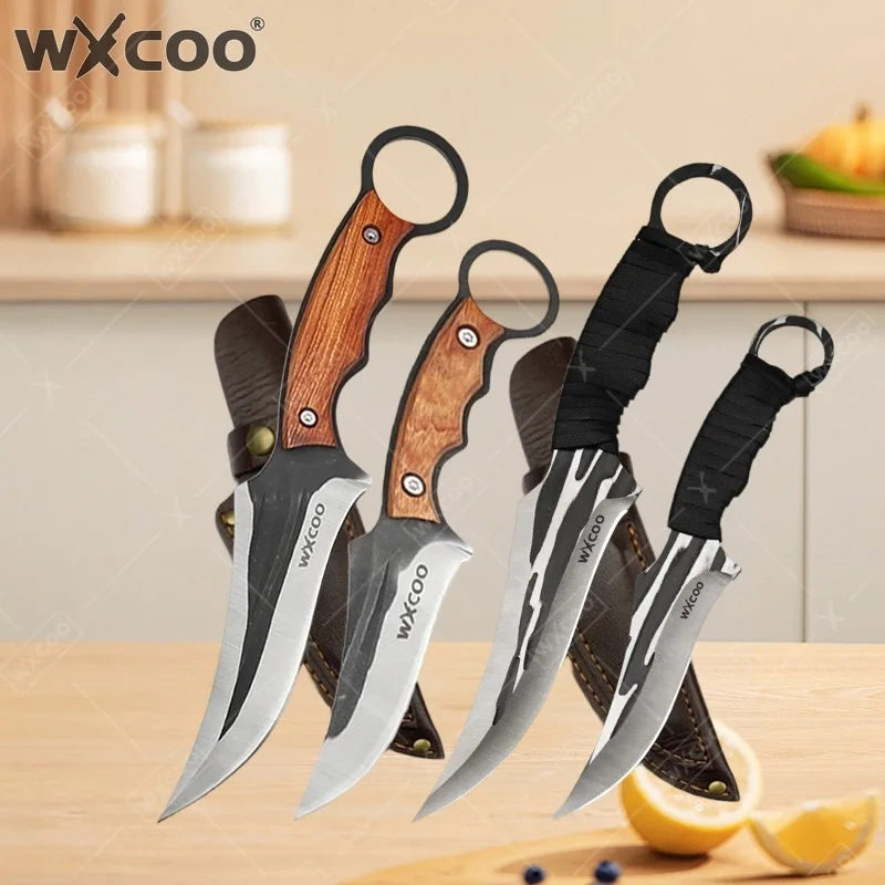 Cuchillo de Cocina Multifuncional WXCOO, Cuchillo de Carnicero de Acero Inoxidable Forjado a Mano, Utensilios de Cocina para el Hogar, Cuchillo para Cortar Carne, Cuchillo para Barbacoa