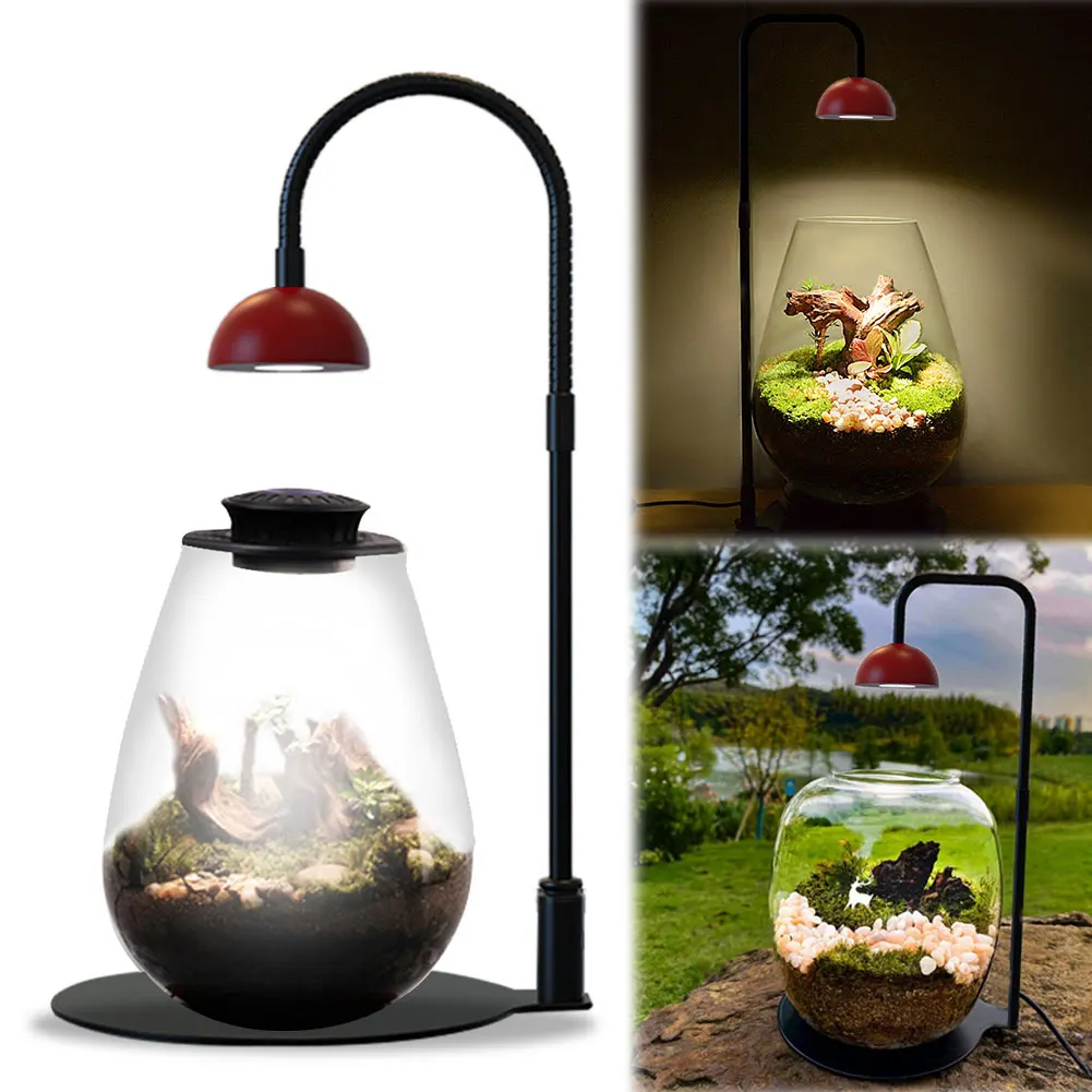 

Micro Landscape Plant Growth Lamp with Timmer Fish Tank Light Height Adjustable Full Spectrum Plant Lamp for Tabletop Decoration