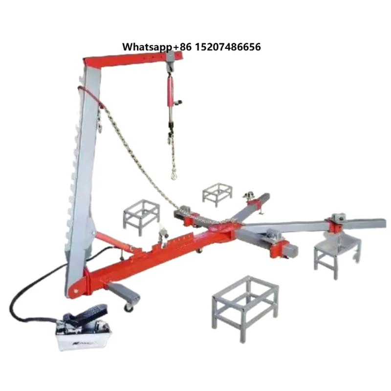 Portable Auto Chassis Repair Machine Car Dent Puller Bench Hydraulic Foot Pump 100KN Pulling Power 3500kg Load Capacity