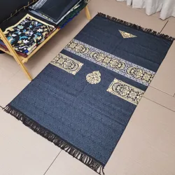 Muslim Prayer Mat Soft Plush Thickened Jacquard Fringed Islamic Rug Machine Washable Non-Slip Living Room Rug