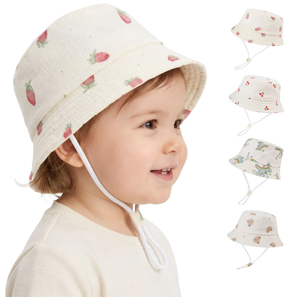 

Panama Summer Cotton Yarn Breathable Baby Hat for Boys Girls Beach Kids Fisherman's Hat Toddler Sun Cap Baby UV Protection Cap