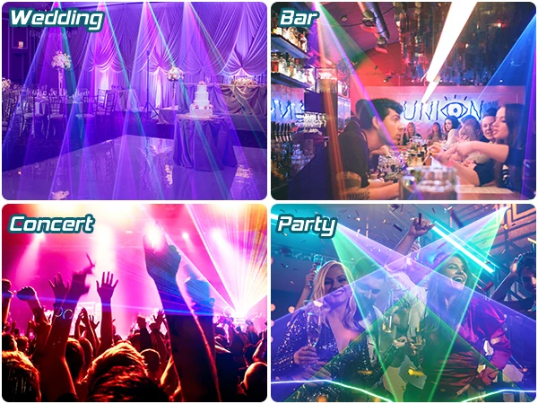 U'King LED Indoor Stage Light RGB LS Scanner Beam Effect LS Projector Lighting DMX512 Sound Activated for DJ Disco Party