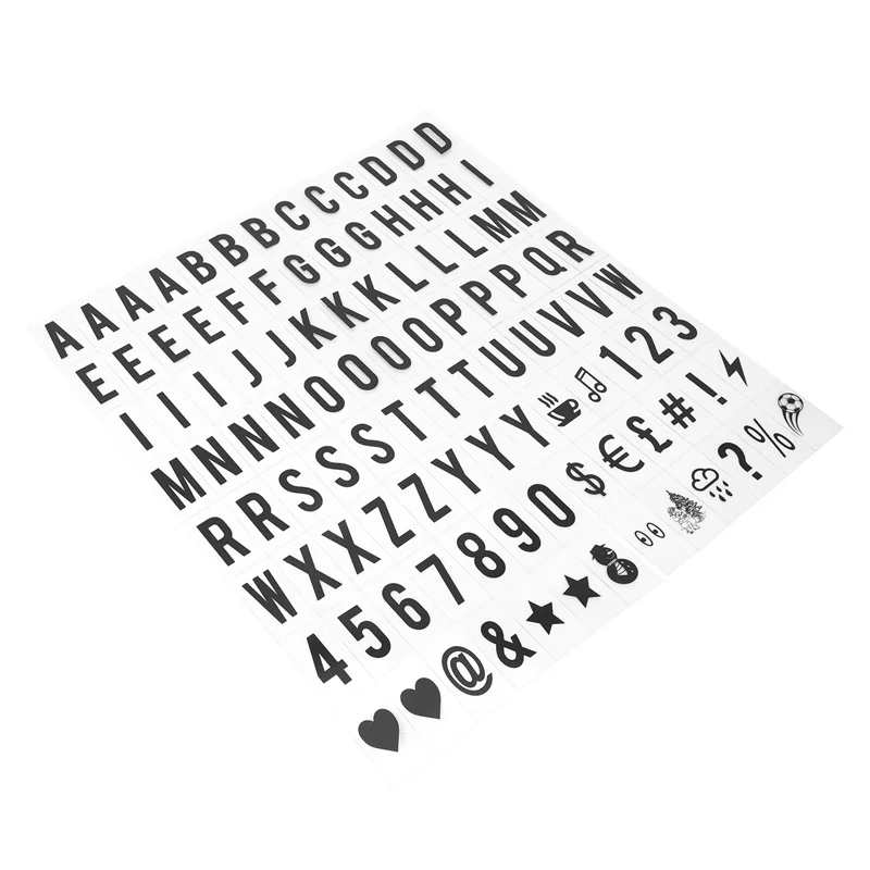 624個 シネマティックライトボックス 交換用文字&数字サイン ブラック 65.4X35mm(LEDライトボックスは含まれません) ブラック-AS97