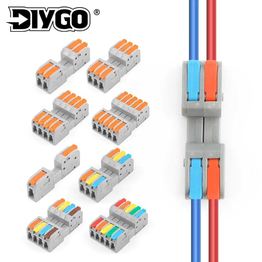 

5PCS Docking Quick Wire Connector Male Female Universal Compact Push-in Conductor Terminal Block Electrical Wiring Connectors