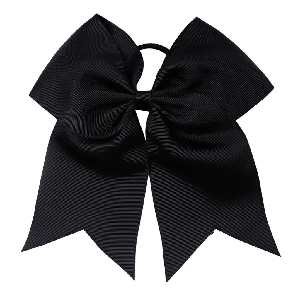 ncmama 50/100Pcs 7\'\' Hair Bows with Elastic Band Girls Cheerleader Cheer Bow Soft Grosgrain Hair Bands For Kids Hair Accessories