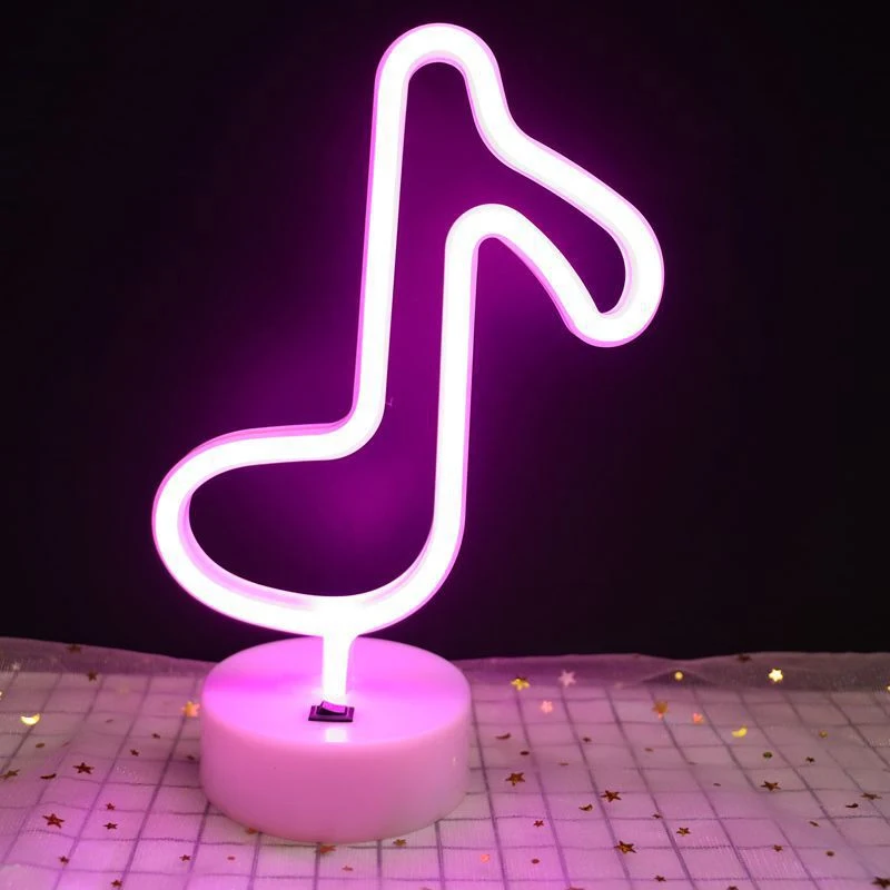 Music Note LED Neon Light Signs, Musical Note Neon Signs Wall USB/Battery Hanging Night Light for Bedroom Halloween Wall Decor