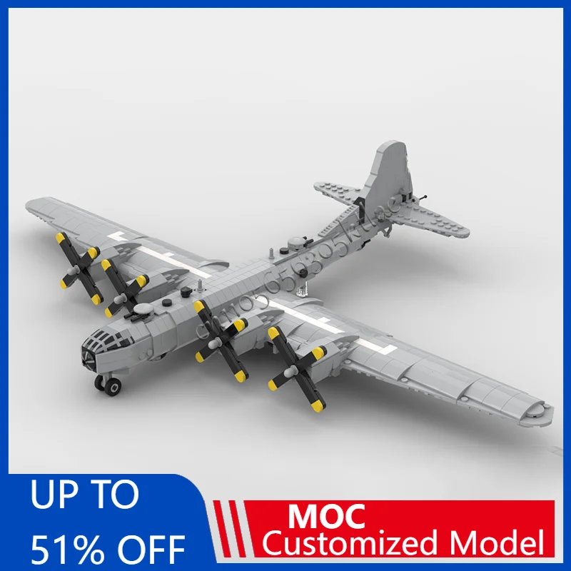 

1095PCS MOC Flying War Series B-29 Superfortress Fighter Plane Model Building DIY Assembled Educational Children Toys Xmas Gift