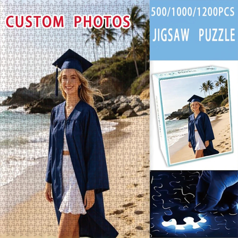 35/300/500/1000pcs Personalized Custom Photo Puzzle Wedding Photos Unique Gift For Dad Mom Mother's Day