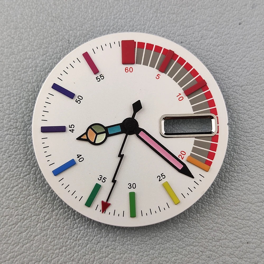 NH35 rainbow color dial and hands without luminous dial is suitable for NH35/NH36 movement