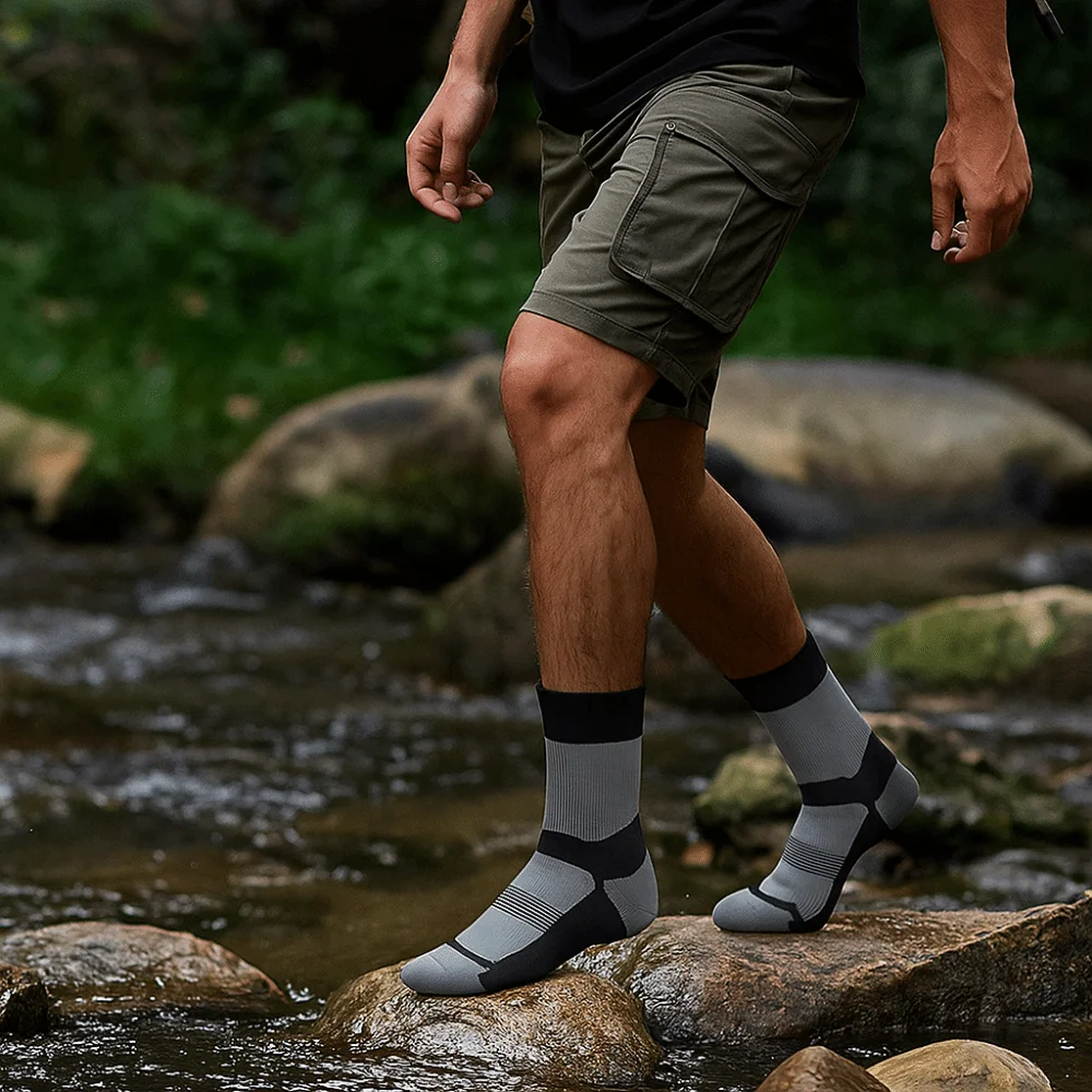 

Durable Thick Men Waterproof Socks Comfortable Breathable Wading Sock Moisture-Wicking Anti-Wear Sports Socks Camping