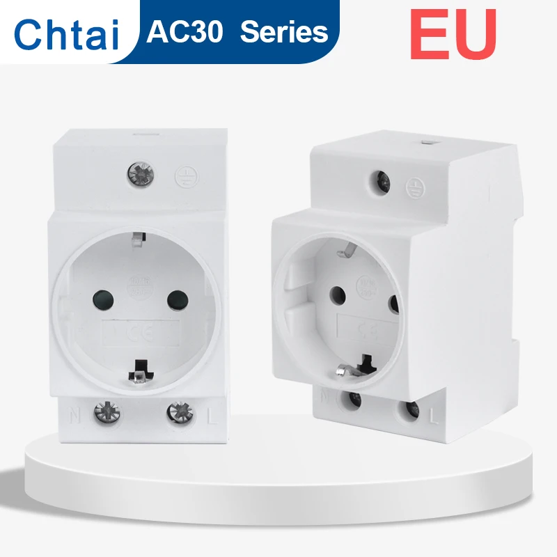 Eu Ac30 Stopcontacten Duitsland Eu Europa Modulaire Din Rail Socket 10a 16a 250V Industriële Distributie Box Adapter Connector Ce