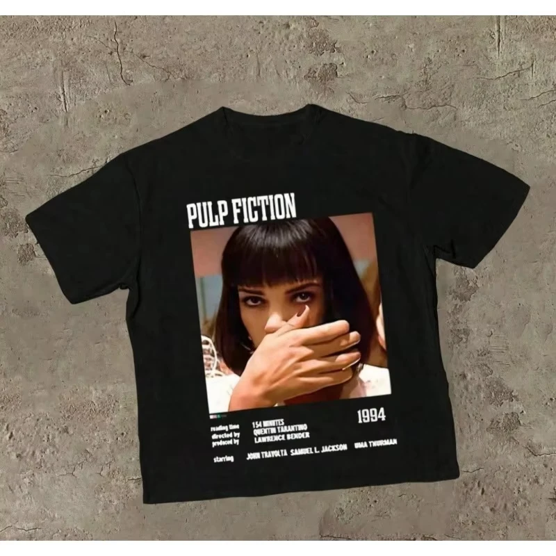 2026 The Movie Pulp Fiction Inspired Casual T-shirt Men Women Oversized Summer Casual Fashion Streetwear T-shirt Unisex