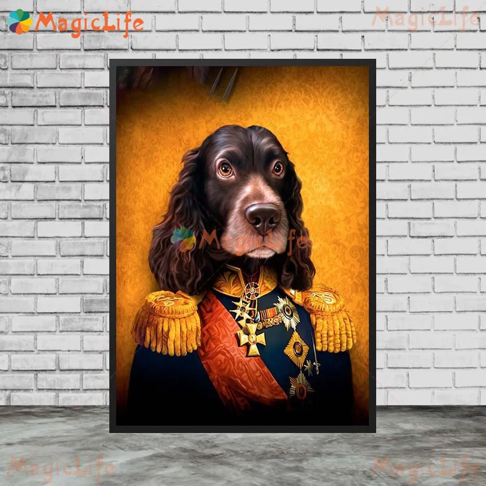 Royal Animal Dog Pet Queen King Portrait Posters Wall Pictures For Living Room Nordic Poster Wall Art Canvas Painting Unframed