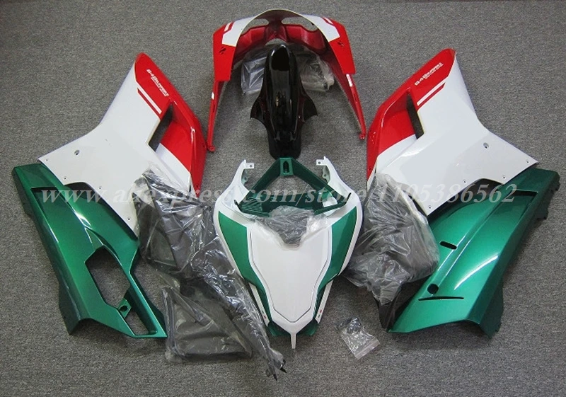 4Gifts New ABS Motorcycle Fairings Kit Fit For Ducati 848 1098 1198 1098s 1198s Bodywork Set Custom Red Green White