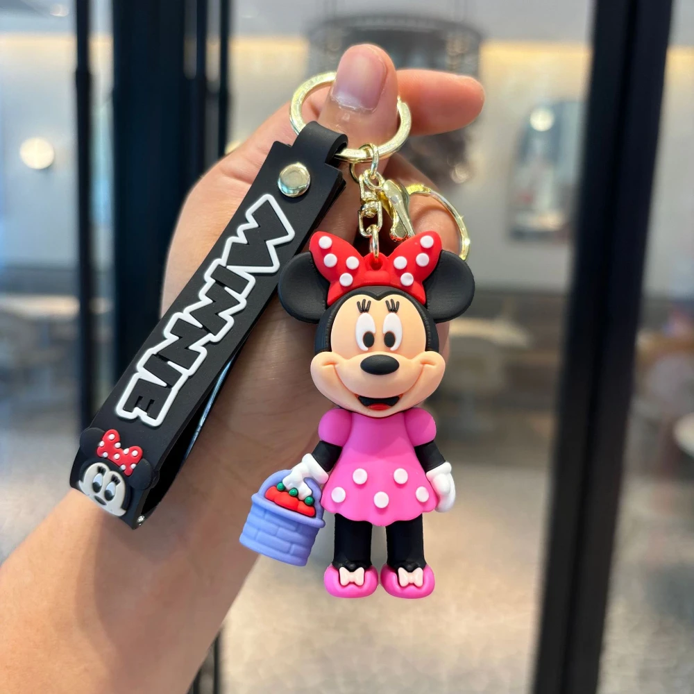 Nouveau porte-clés créatif Mickey Minnie mignon Mickey Mouse poupée tridimensionnelle porte-clés hommes et femmes pendentif de sac