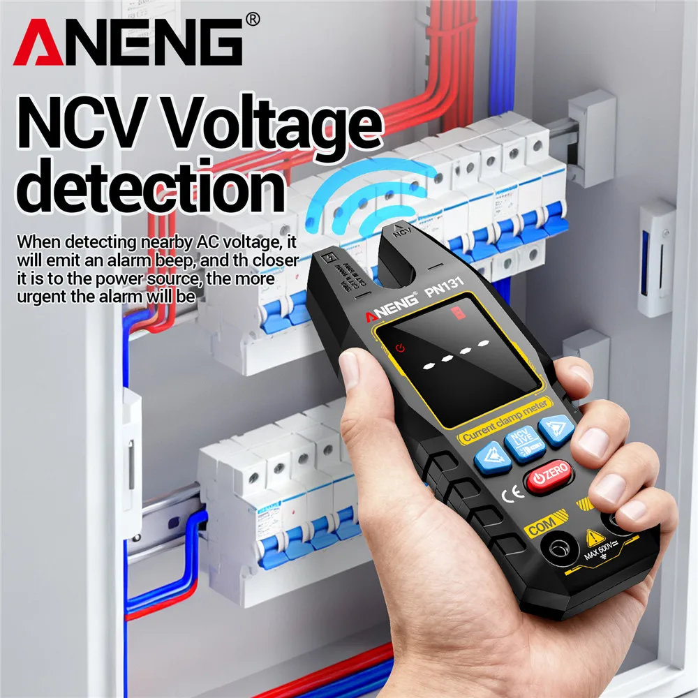 Clamp Multimeter Meter Rechargeable Mini Digital AC DC Current Voltage Resistance Capacitance NCV Diode Hz Detected ANENG PN131