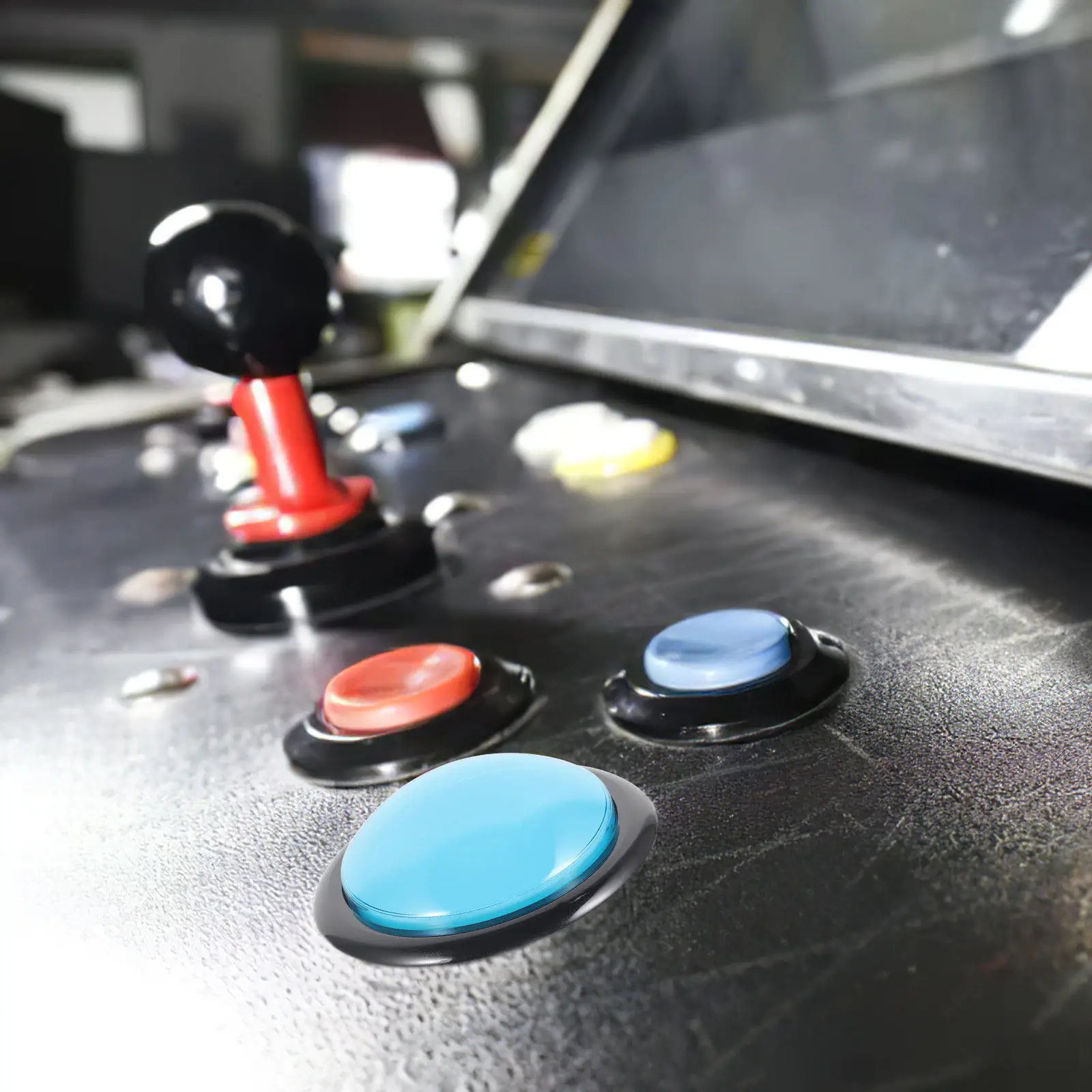 

Arcade Game Button Prop Round LED Push Button for Office School Party Birthday Competition Replacement Gaming Machine Accessory