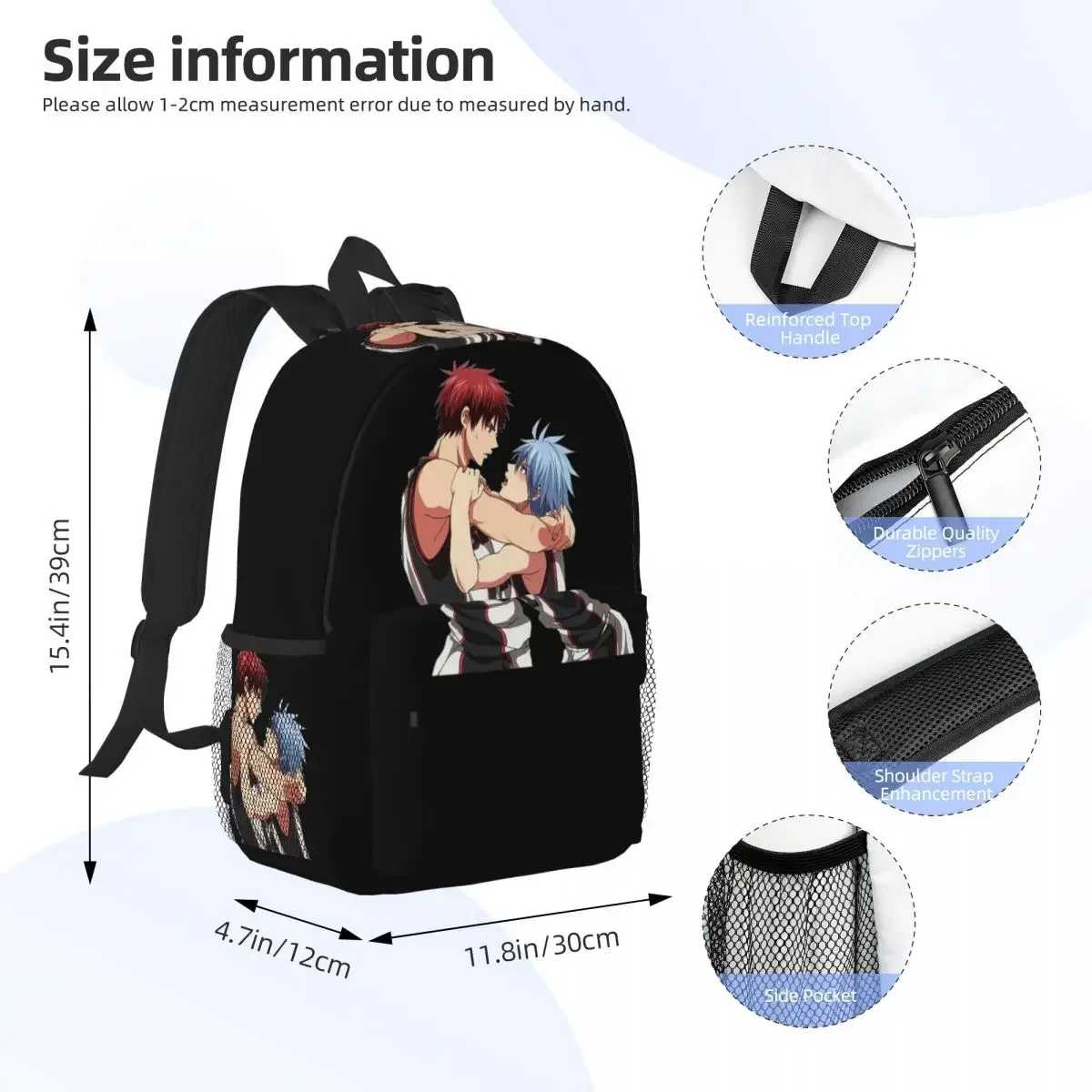 حقيبة ظهر هاراجوكو لكرة السلة كوروكو نو سلة باسوكي كايجو Daypack للأولاد والبنات حقيبة كتب حقائب كتف للرجال والنساء حقيبة مدرسية للأطفال