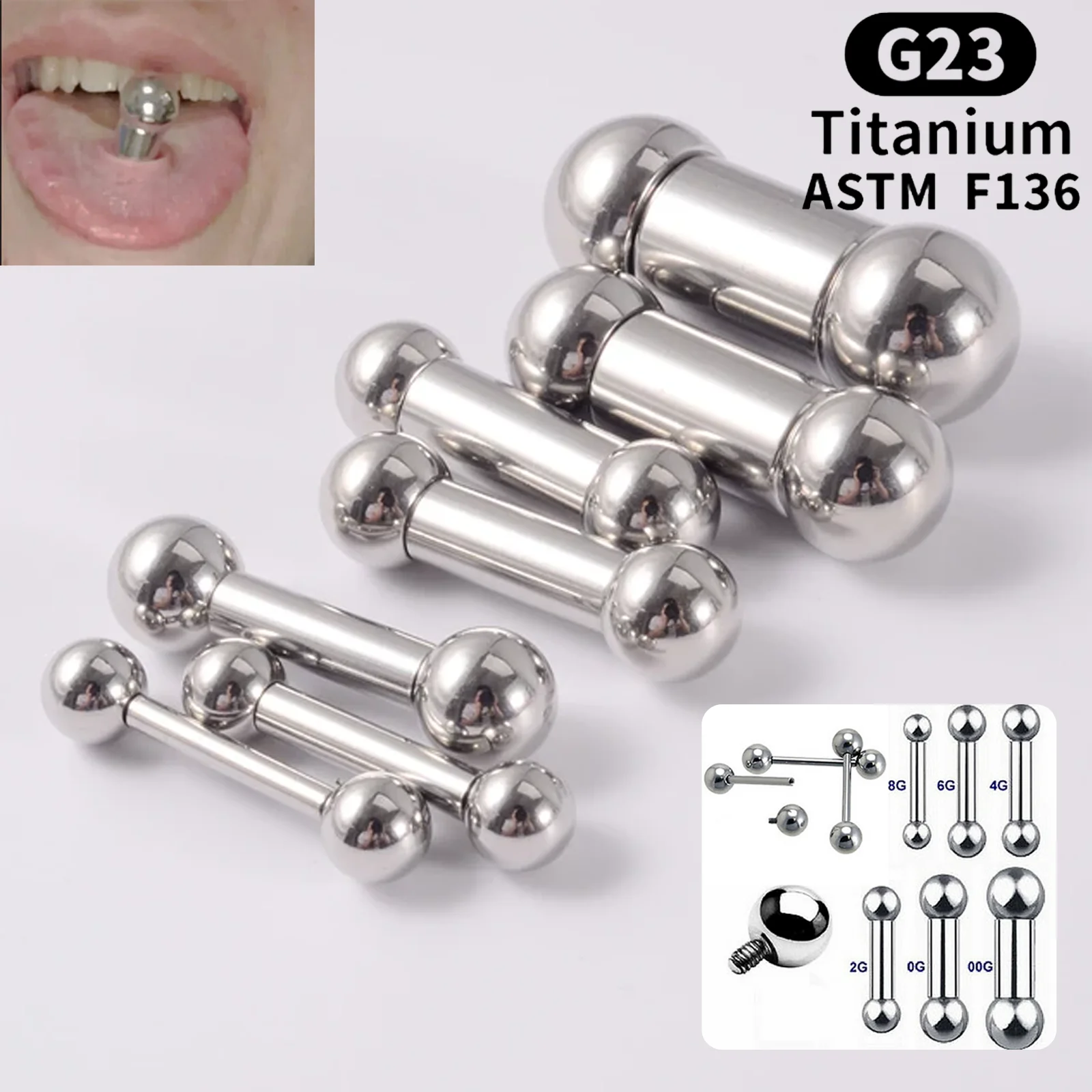 G23 Titanium 00G-8G Horseshoe Nose Ring Barbell Internal Thread Large Gauge Eyebrow Piercing Ear Expander Septum Earring Jewelry