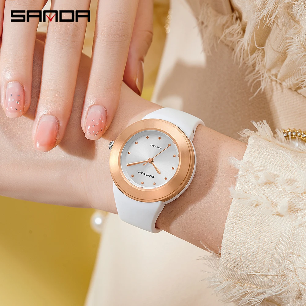 Reloj Digital electrónico de lujo para mujer, cronógrafo de pulsera con LED, informal, a la moda, femenino, SANDA 2023, nuevo, 2126