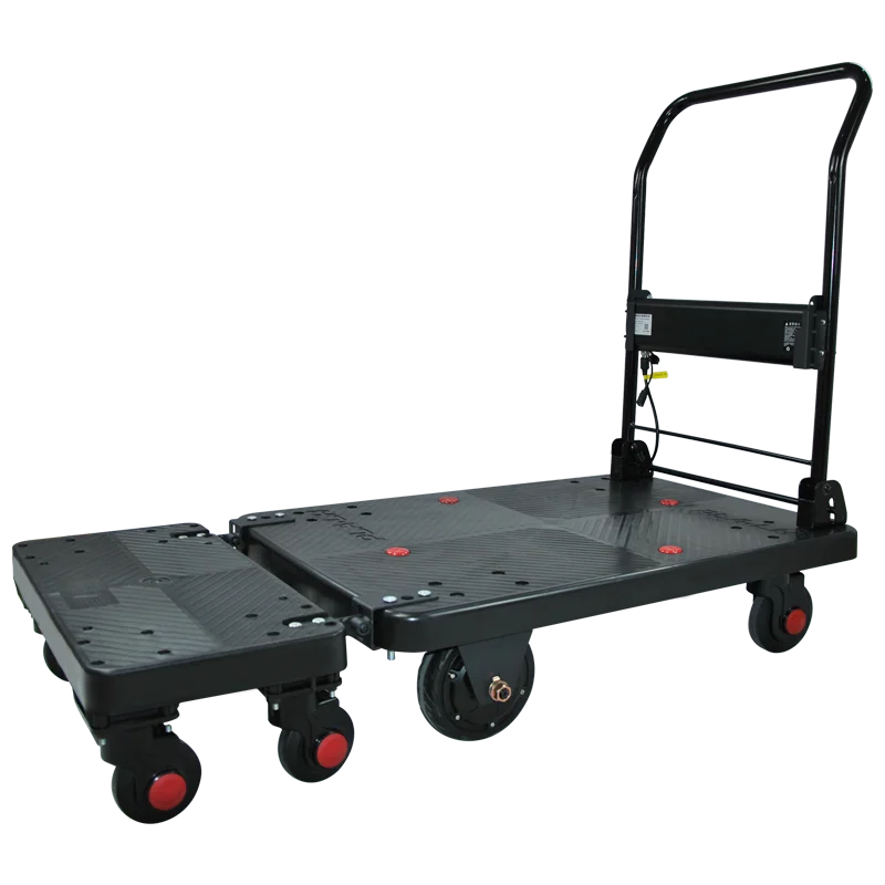 Uni-Silent 300kgs Capacity Heavy D uty Electric Platform Hand Truck Electric Folding Warehouse Trolley Cart US300-DX-E-FY