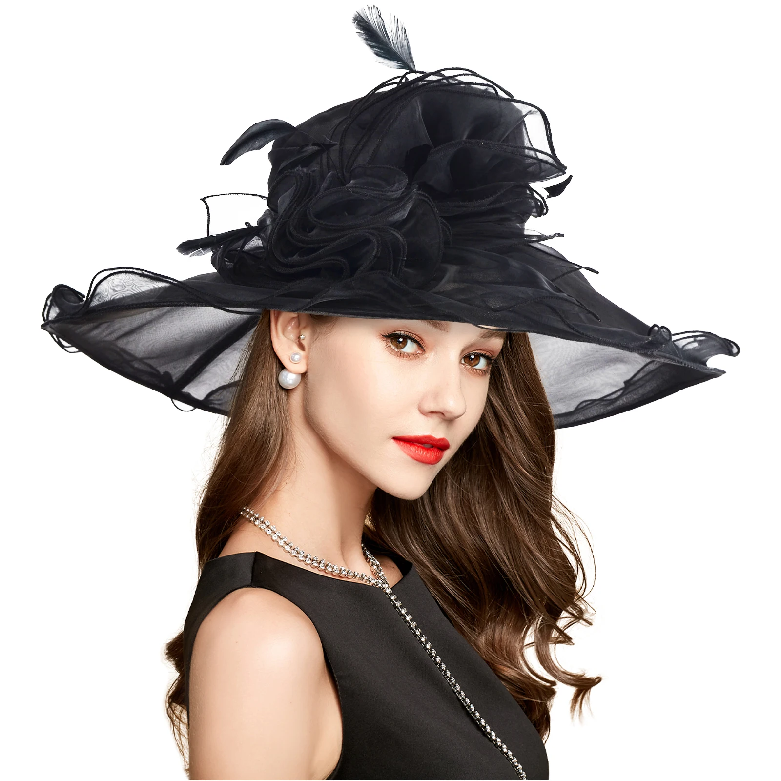 Women Church Hats 2024 Luxury British Top Hats for Elegant Women for Sun Beach Hat Kentucky Tea Party Derby Hats S10-3609