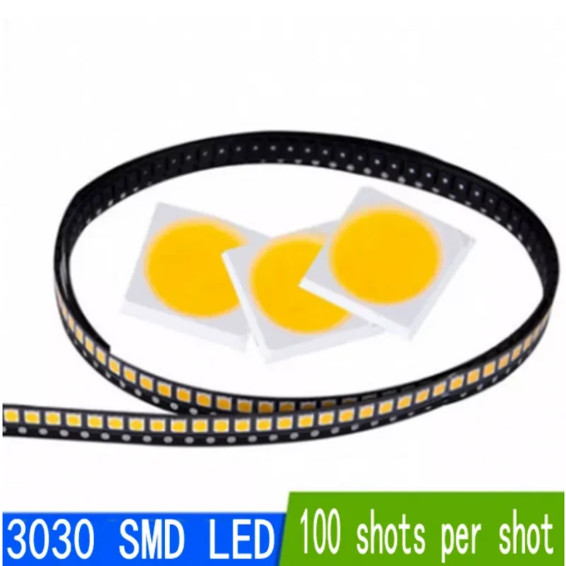 100 perline lampada a LED 2835 3030 5730 1W 3V 6V 4000K bianco caldo rosso blu giallo polvere super luminoso LED patch light