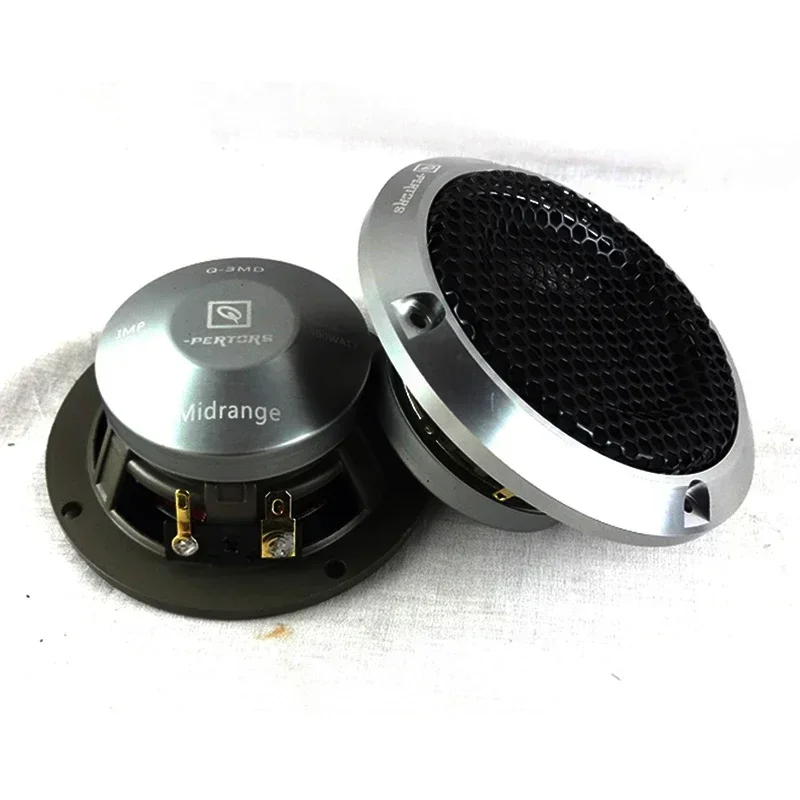 2PCS Car Audio Center 3.5\'\' Inch 3 Inch Midrange Speaker Three-way Speaker Car QP Center Speaker Titanium Color