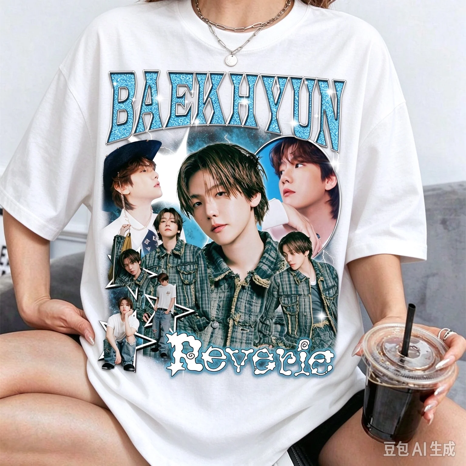 2026 Baekhyun Reverie Tour Vintage Portrait Print T-shirt Unisex Kpop Cotton Short Sleeve Tee Y2k