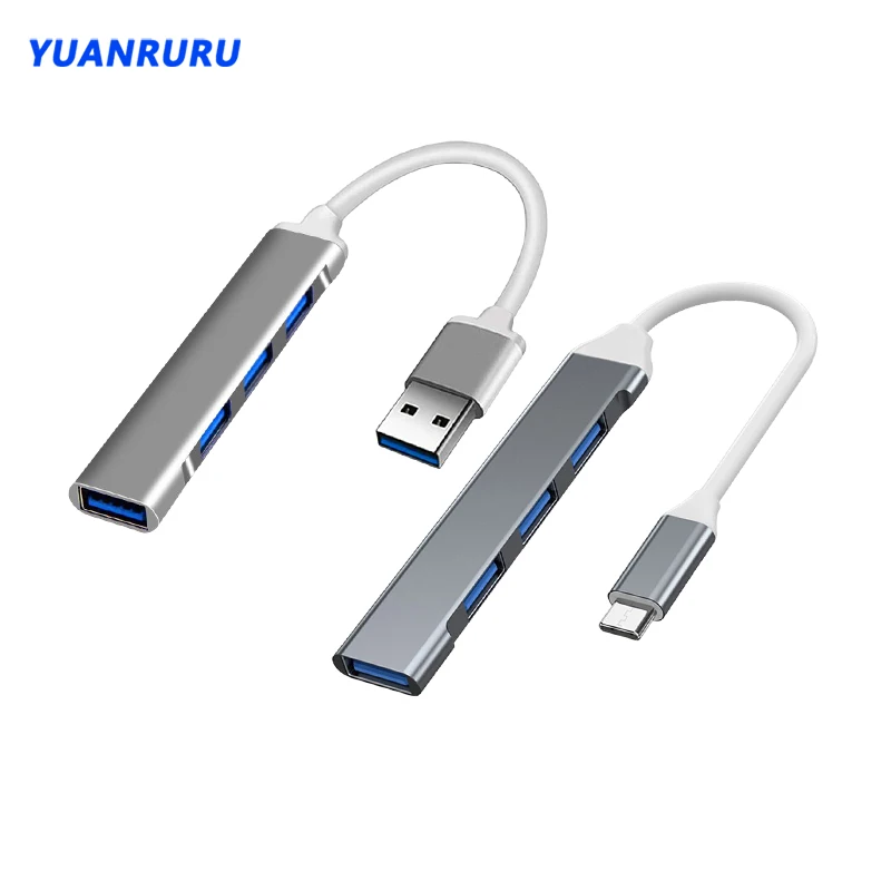 

3.0 Hub 4 Port USB Multi Splitter Adapter OTG Type C USB Power Adapter for Macbook Xiaomi Lenovo PC Laptop Computer Accessories