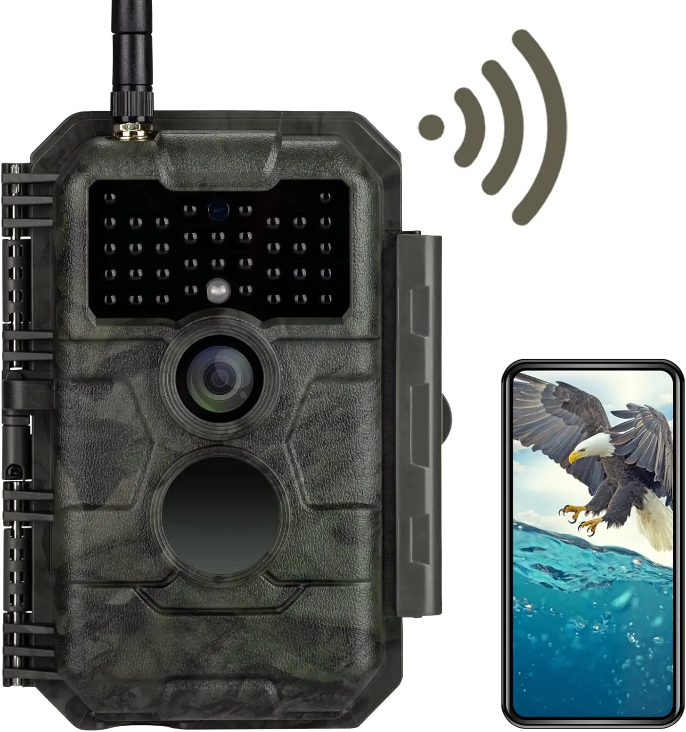 WiFi 48MP 1296P Game Camera with No Glow Night Vision Motion Activated Waterproof for Wildlife Deer